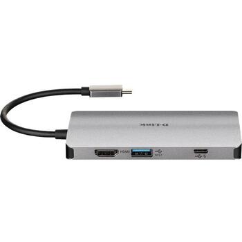 D-Link док-станция DUB-M810, 3x USB 3.0, USB-C, HDMI 4K, SD/microSD, Gigabit Ethernet, USB-C PD 100W (DUB-M810)