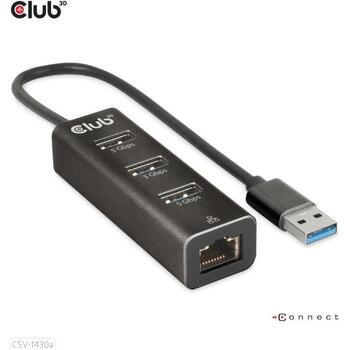Club3D USB хаб CSV-1430A RJ45 1, USB 3.2 4 (CSV-1430A)
