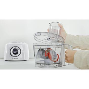 Bosch Кухонный комбайн MCM3230W MultiTalent 3, 800 Вт, 2 скорости, чаша 2.3 л, белый, нескользящие ножки, импульсный режим (MCM3230W)