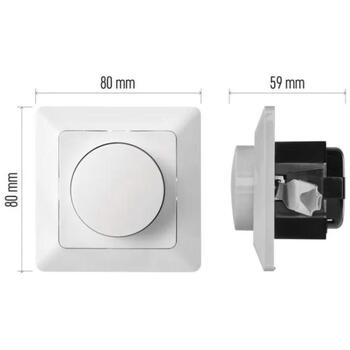 Emos Триак диммер № 6 A6003.0, 3-60W LED, 7-110W галоген, белый, поворотное управление, кнопочный переключатель, 1 шт. (A6003.0)