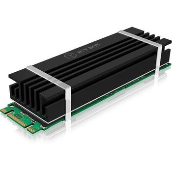 Raidsonic ICY BOX IB-M2HS-70, радиатор для M.2 SSD, 22мм, 70мм, 10мм, черный, алюминиевые ребра, силиконовые термопрокладки (IB-M2HS-70)