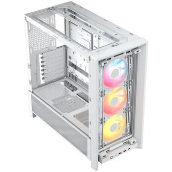 Corsair корпус для ПК FRAME 4000D RS ARGB CC-9011297-WW, Mid-Tower, белый, ATX, 3x120мм ARGB вентилятора, закаленное стекло (CC-9011297-WW)