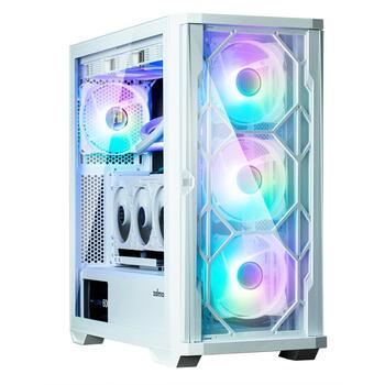 Zalman Z10 DUO White, ATX Mid Tower korpuss, 4x120mm ARGB ventilatori, 7 sloti, 2xUSB 3.0, USB-C, 39.5cm GPU, 17.3cm CPU (Z10 DUO White)