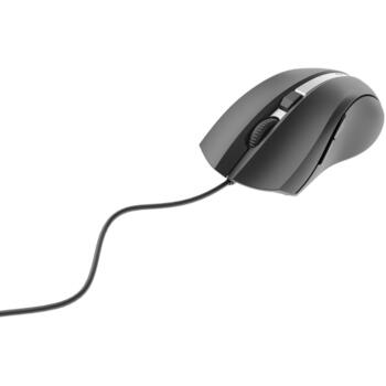 Gembird USB datorpele MUS-GU-02, 2400 DPI, 6 pogas, lāzera sensors, strāvas kabelis, kompakta, melna (MUS-GU-02)