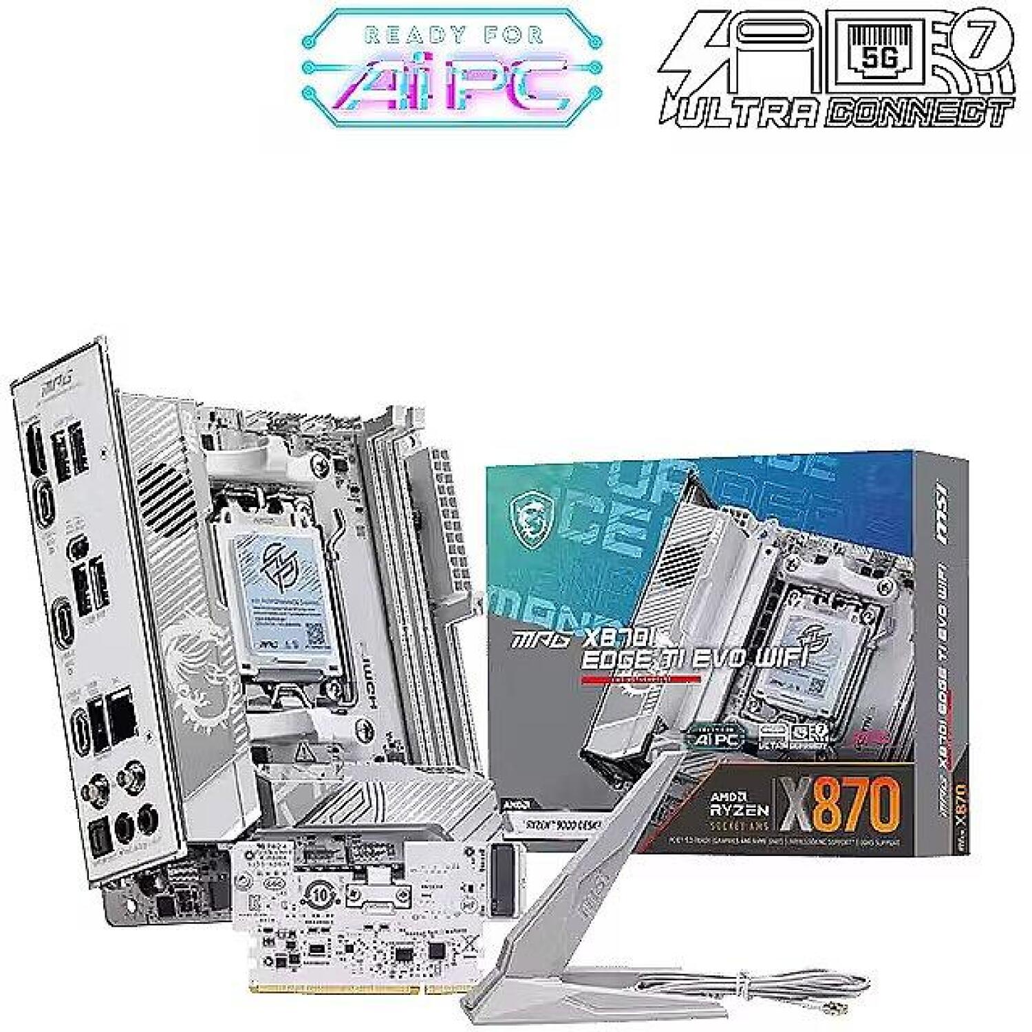 Msi MPG X870I EDGE TI EVO WIFI, материнская плата, MPG X870I EDGE TI EVO WIFI, 2xSATA, 1xM.2, DDR5, AM5, 128GB (MPG X870I EDGE TI EVO WIFI)