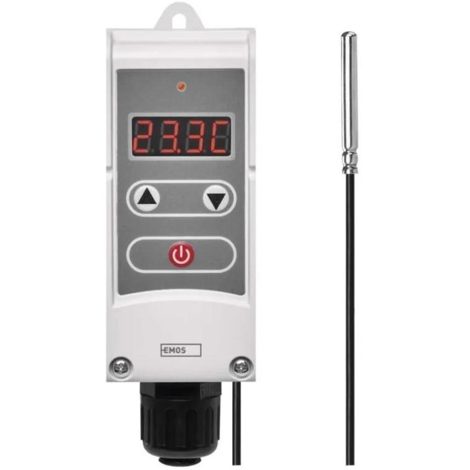 Emos Капиллярный термостат P5684, 230V AC, 50Hz, 0,9m капиллярный датчик, ручной, белый (P5684)