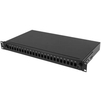 Lanberg Оптический распределительный короб FOP1-24SS-LDB, 24xSC simplex, 24xLC duplex, 1U, черный, 2 x PG13.5 кабельный ввод (FOP1-24SS-LDB)