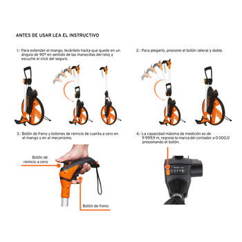 Mērritenis ar bremzi / odometrs, ø30cm, ODM-12 TRUPER (ODM-12)