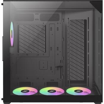 Gamemax Корпус NEX C56 VC BK, 30см x 44.6см x 44.8см, 7 слотов расширения, 2 x USB 3.2 Gen 1, 1 x USB-C 3.2 Gen 2, 1 x наушники (NEX C56 VC BK)