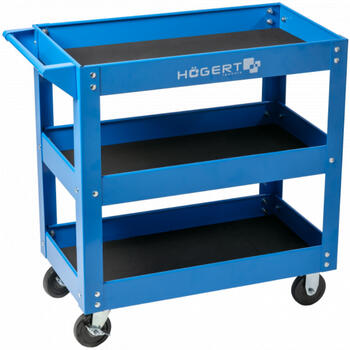 Hogert HT7G570 мастерская тележка, 3 уровня, 730x384x80 мм, 110 кг, 4 колеса, 2 поворотных, ПВХ (HT7G570)