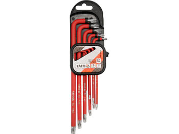 Yato Набор ключей Torx YT-0563, 9 шт, T10-T50, сталь S2, хромированный, наконечник Torx TR, длинные стержни (YT-0563)