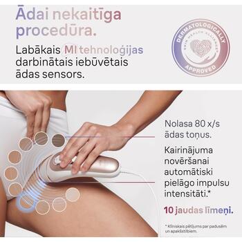 Braun IPL fotoepilators PL7147 Skin i-expert, 10 līmeņi, 400000 zibspuldzes, 3 režīmi, ādas toņa sensors, sejas uzlikts (PL7147)