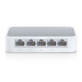 TP-Link TL-SF1005D сетевой коммутатор неуправляемый 5× 10/100 Mbps fanless компактный белый (TL-SF1005D)