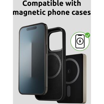 Intenso Power Bank 7344031 10000 мАч, 15 Вт беспроводная зарядка, 20 Вт USB-C PD, совместим с MagSafe, шампанское (7344031)