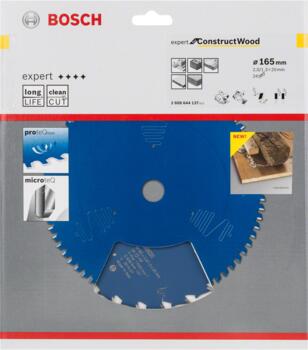 Ripzāģa disks 165 x 20 x 2,0 mm, 24, Rokas ripzāģiem RIPZĀĢA ASMENS EXPERT FOR CONSTRUCT WOOD, 2608644137, BOSCH (2608644137)