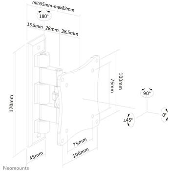 Neomounts televizora stiprinājums FPMA-W810BLACK, 10-27