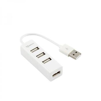 Sbox USB хаб H-204W, 4 порта, 480 Мбит/с, 5V/500mA, белый, ABS пластик, горячая замена (H-204W)
