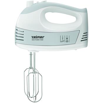 Zelmer Миксер ZHM2459S 70305661P, 700W, 5 скоростей, Турбо, 2 венчика, 2 крюка для теста, резиновая ручка (70305661P)
