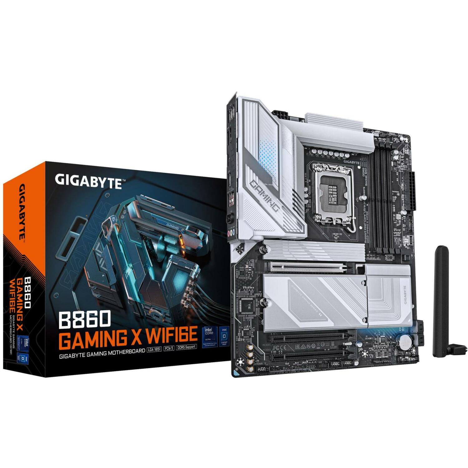 Gigabyte Материнская плата B860 GAMING X WIFI6E 1.0, 12+1+2+1 фазы, 4xDIMM DDR5, 1xPCIe 5.0, 2.5GbE LAN, Wi-Fi 6E, USB 4.0 Type-C (B860 GAMING X WIFI6E 1.0)