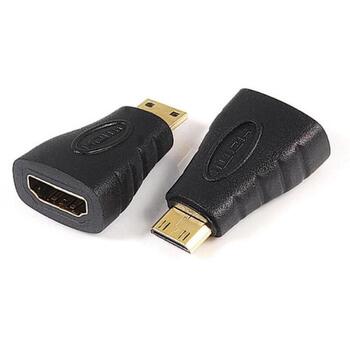 Sbox Адаптер AD.HDMI-MINI/R, HDMI A F, HDMI C M, 24K позолоченные разъемы, черный цвет (AD.HDMI-MINI/R)