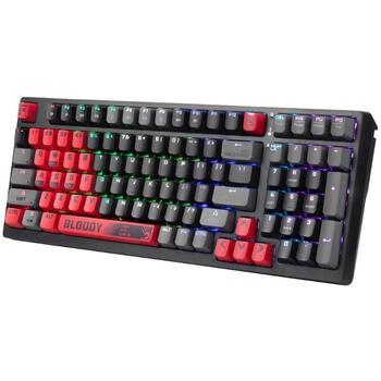 A4Tech Клавиатура A4TKLA47388, USB проводная, Черная, Красная, Механическая, RGB подсветка, Anti-Ghosting, Макро клавиши (A4TKLA47388)