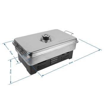 Browin 330001 коптильня с термометром, 45,5см, 27,4см, 21см, 3,192кг, нержавеющая сталь, 2 горелки (330001)