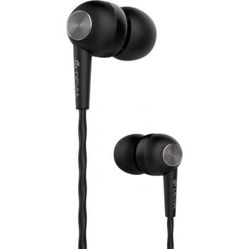 Devia Kintone наушники V2 120EL0640110, 3,5мм, черный, проводные, вкладыши, встроенный микрофон, шумоподавление (120EL0640110)