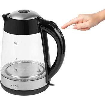 Lafe 46806 электрический чайник LAFCZA46806, 1.7л, 2200Вт, 40-100°C, стеклянный, 360° основание, LED, защита (LAFCZA46806)