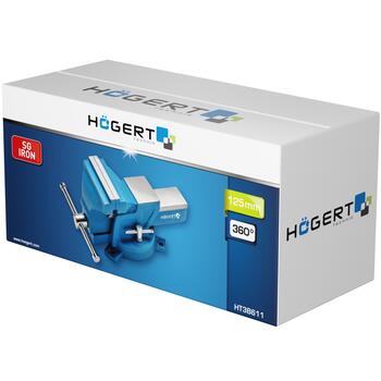 Hogert griezes vice, HT3B611, 125mm, 4 skrūves, ductile cast iron, 360° rotācija (HT3B611)
