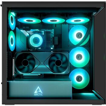 Arctic Kaste Xtender VG (Mirror Black) ACPCC00019A, 529mm, 231mm, 529mm, 5 ventilatori, 6 disku atbalsts, A-RGB (ACPCC00019A)