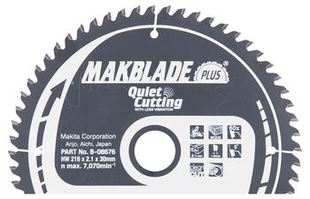 T.C.T. Zāģripa MAKBLADE PLUS 216X2.1X30mm 5° T60, B-08676 MAKITA (B-08676)