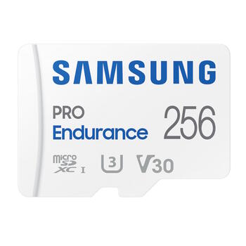 Карта памяти microSDXC 256 ГБ UHS I U3 V30 100 МБ с чтение 40 МБ с запись PRO Endurance MB-MJ256KA/EU с SD адаптером Samsung (MB-MJ256KA/EU)