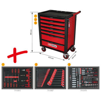 Instrumentu ratiņi KsTools RACINGline, +215 gab. instrumenti, Kstools (826.7215)