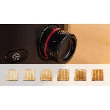 Bosch Tosteris MyMoment TAT2M123, 950 W, 2, melna krās., automātiskā izslēgšanās, atkausēšanas funkcija, augsts pacēlums (TAT2M123)