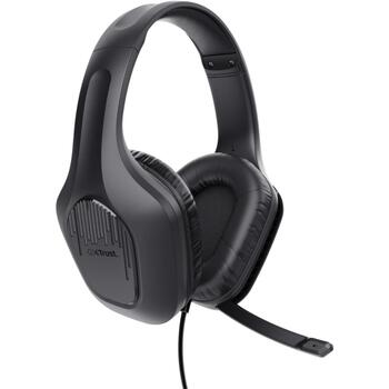 Trust austiņas GXT 415 Zirox, 50 mm, 20 - 20000 Hz, 2 m, melna, regulējams galvas stienis, salokāms mikrofons (24990)
