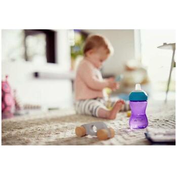 Philips Avent My Grippy mācību krūzīte ar mīkstu snīpi 300ml, 9M+, lillā (SCF802/02)