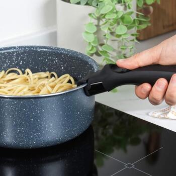 Russell Hobbs Katliņu komplekts RH03294EU7, 16cm, 18cm, 20cm, noņemams rokturis, zils marmora pārklājums (RH03294EU7)