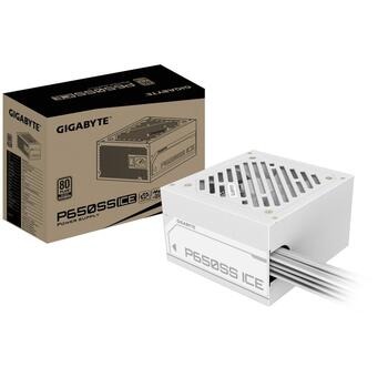Gigabyte Datora barošanas bloks GP-P650SS ICE, 650W, 155-240V, 50/60Hz, 80 PLUS Silver, 1 ventilators, balts (GP-P650SS ICE)
