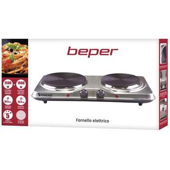 Beper Мини плита 90.825, 1000+1500 W, чугун/сталь, 5 уровней температуры, индикатор работы (90.825)