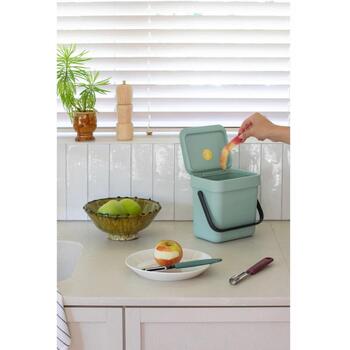 Brabantia Sort & Go мусорное ведро 211683, 3 л, 0,6 кг, Jade Green, XXS, с крышкой, настенное крепление, ручка (211683)