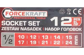 Forcekraft FK-012-5K, набор головок 12 шт, 1/2