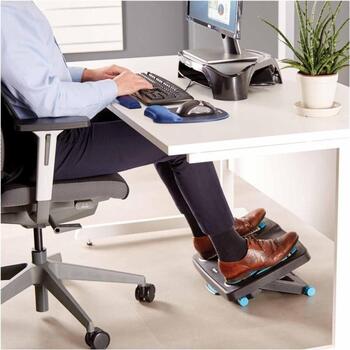 Fellowes Ergonomics подставка для ног 8068001, 336мм, 454мм, 160мм, 0-25°, 100/135/165мм, черный, резина/пластик (8068001)