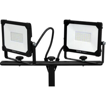 Yato прожектор YT-818171, 2x30Вт, 5700лм, 6500К, IP65, SMD LED, регулируемая стойка, 230В, кабель 2м (YT-818171)