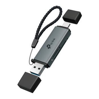 Tp-Link кардридер UA430D, 1*USB 3.0 Type-C, 1*USB 3.0 Type-A, 2TB макс, 200 MB/c, 2 порта, алюминиевый сплав (UA430D)
