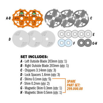 CMT Dado Pro zāģripu komplekts 230.312.08M, 203x6-20/30mm, Z12, FTG, ATB (230.312.08M)