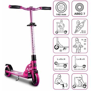 Muuwmi Six Degrees Aluminium Scooter AU 584, 145mm, 82A, ABEC 7, 100kg, складной, розовый (AU 584)