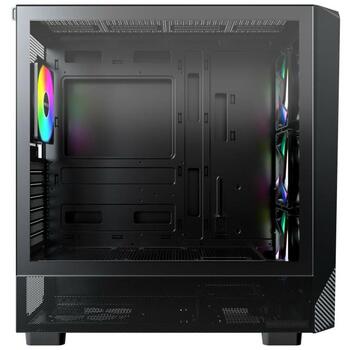 Montech Kaste X5 (B), Midi Tower, 1xUSB 3.0, 3x140mm priekšējie ventilatori, 1x120mm aizmugurējais ventilators, RGB (X5 (B))