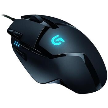Logitech spēļu datorpele G402 Hyperion Fury 910-004068, USB Type-A, 4000 DPI, 8 pogas, 420 IPS, 1000 Hz, 1 ms, 20 G (910-004068)