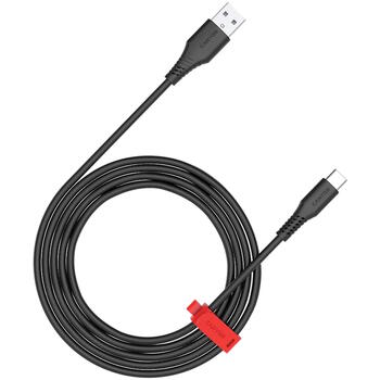 Vads ar USB A līdz USB C savienojumu 18 W jaudu un 1.2 m garumu AC18SC A-C 18W 1.2 m Melns CNS-AC18SC12B CANYON (CNS-AC18SC12B)