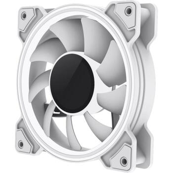 Gamemax Вентилятор корпуса DUAL RING INFINITY WH, 120mm, 1200rpm, 47cfm, 30dB, ARGB вентилятор (DUAL RING INFINITY WH)